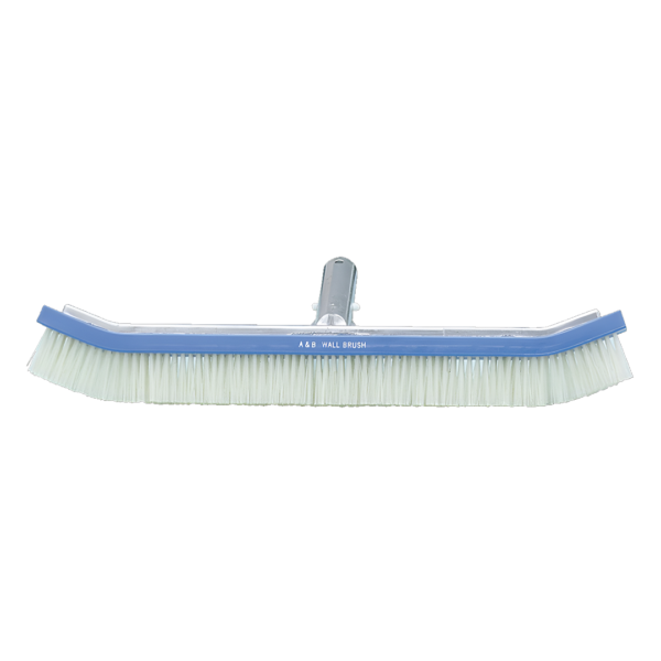 A&B 3010 18" Curved Wall Brush with White PVC Bristles