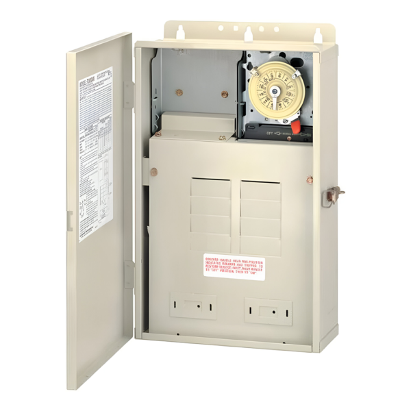 Intermatic T40004RT3 Load Center with 300W Transformer, T104M Mechanism, & 8-Breaker Spaces 100A