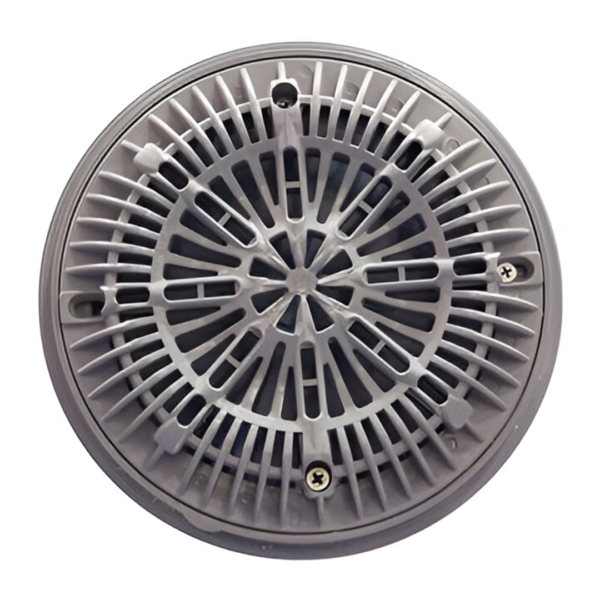 Super-Pro® 25537-000-000 8" Round White Anti-Vortex Main Drain Flat Frame and Grate