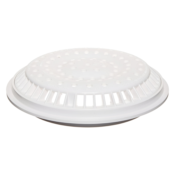 Super-Pro® SG640-2310VC 8" Round White Anti-Vortex Main Drain Frame & Grat